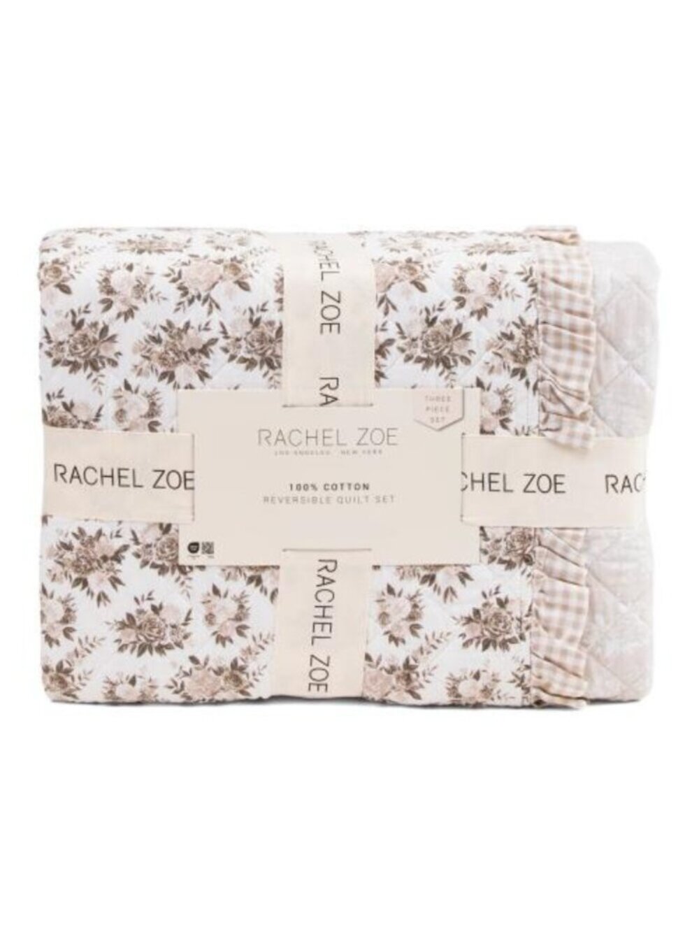 RACHEL ZOE Floral Quilt Set With Ruffle